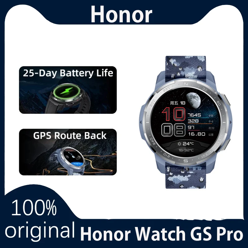 

Honor Watch GS Pro Smart Watch SpO2 Smartwatch Heart Rate Monitoring Bluetooth Call 1.39'' AMOLED 5ATM Sports Watch for Men