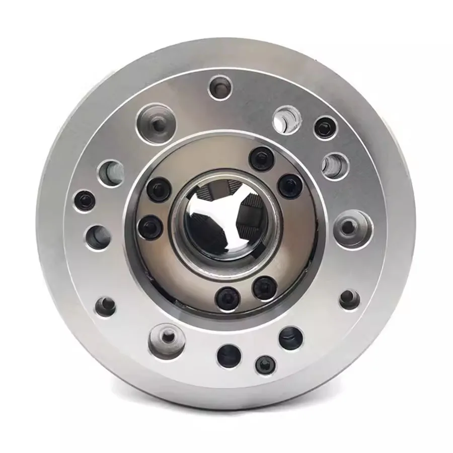 Полый гидравлический патрон Sanchuan высокоточный трехкулачковый мощностью 4 5 6 8 10 12