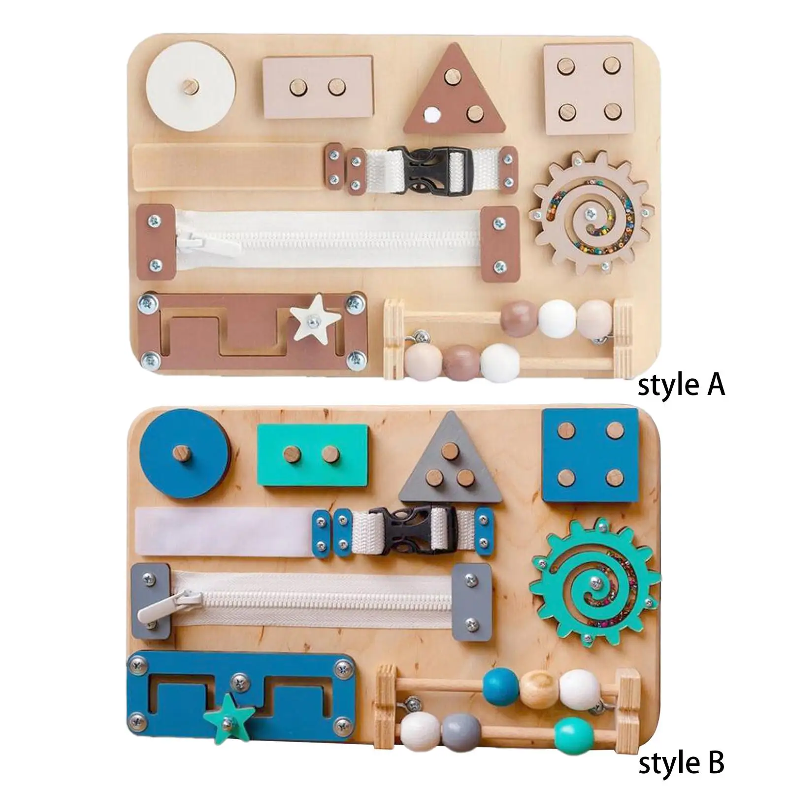 

Portable Montessori Busy Board Educational Sensory Board Learning Develop Basic Skills for Travel Car