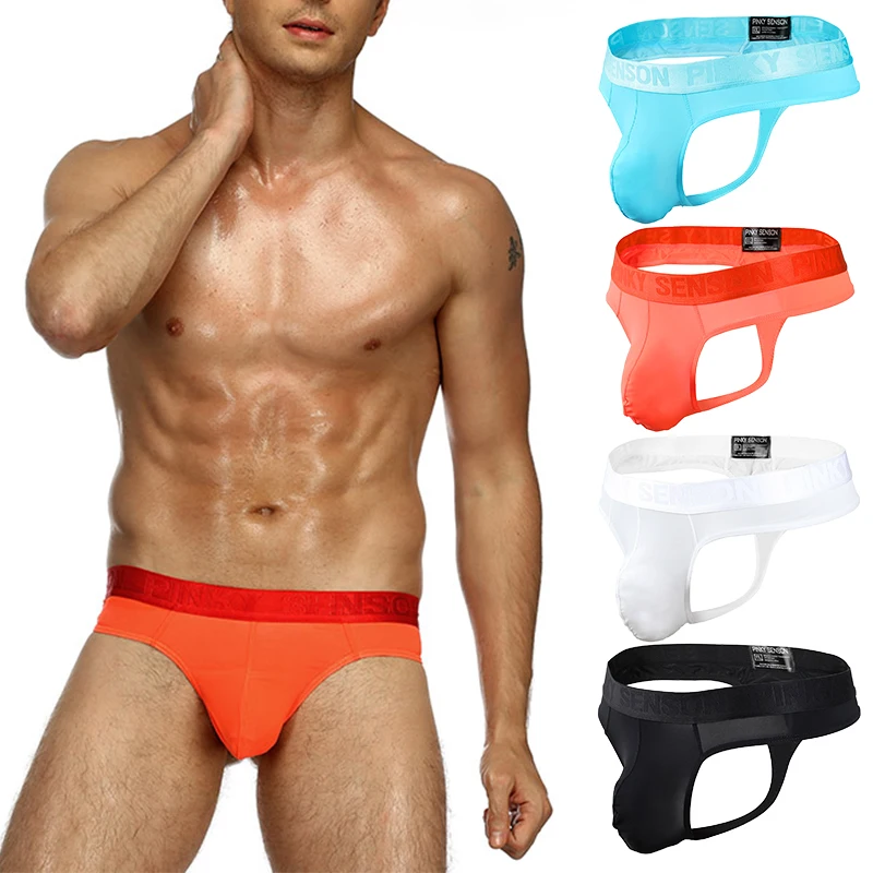 

3Pcs Ding Pants Nylon Thin Elastic Low Waist Sexy Male Solid Ice Silk Sexy Gay Sissy Tanga Hombre Jockstrap Male's Underwear