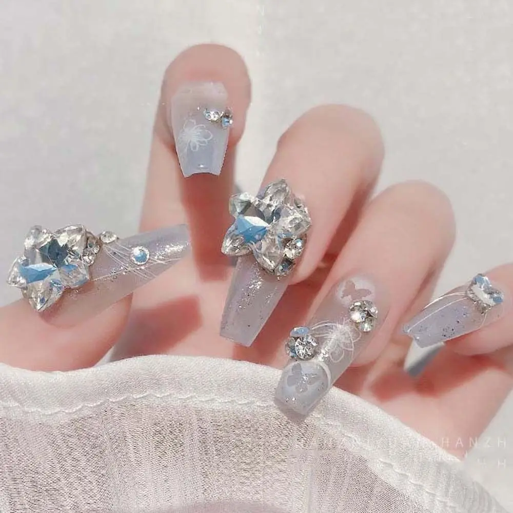 

5Pcs 3D Fashion Nail Art Drills Shiny Korean Unique Stars Fingernail Ornaments Snowflake Shape Exquisite Fingertip Rhinestones