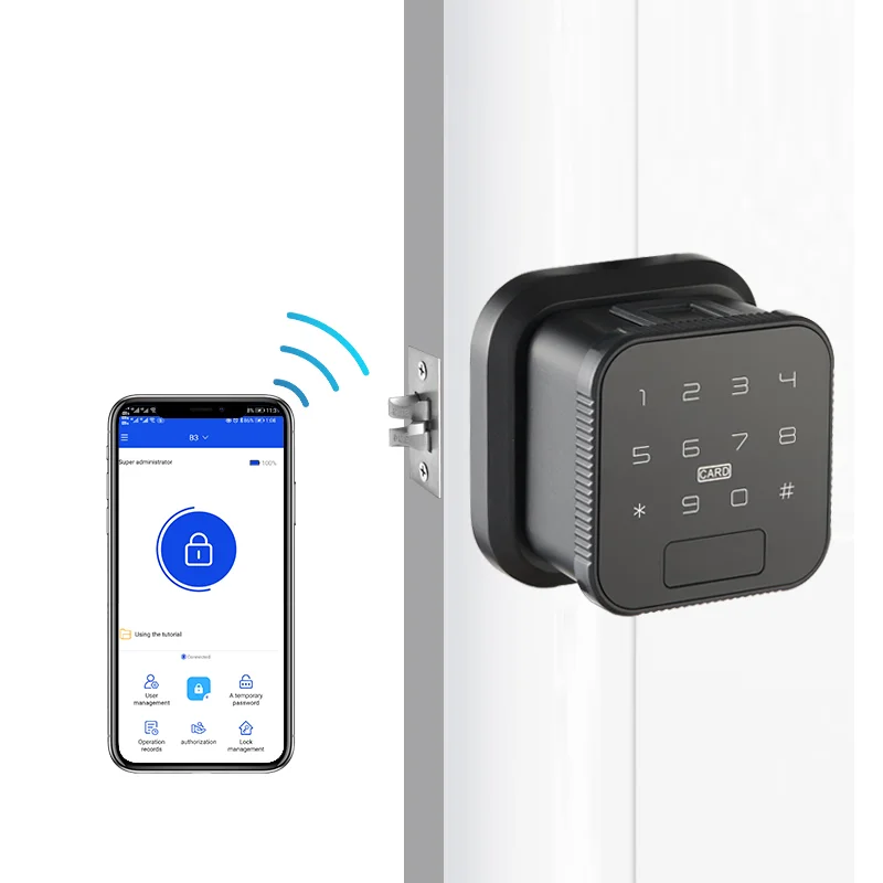 

keyless handle keypad password home card digital doorbell biometric smart electronic door lock