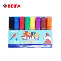 beifa 8pcs paint poster markers waterproof permanent marker pens colorful chisel tip 12mm for stationery art school supplies