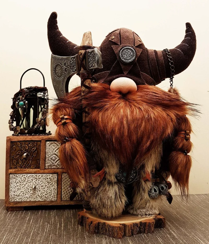 

Nordic Viking Warrior Gnome Doll, Gnome Indoor Plush Decor, Gnome Home Figurine Decor, Handmade Cute Scandinavian Style Ornament