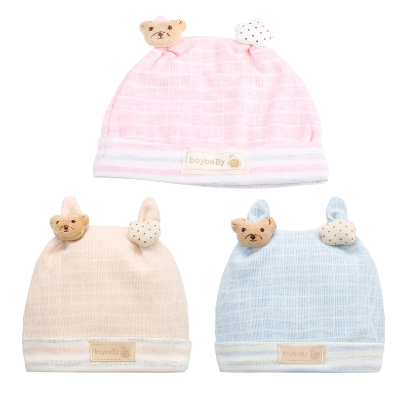 

F62D Infants Tuban Bonnet Hospital Hat Toddler Baby Soft Cotton Beanie Cap Headwear