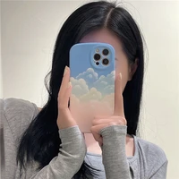 cute painting pattern liquid silicone phone case for iphone 13 12 11 pro xs max x xr invisible bracket shockproof holder cover