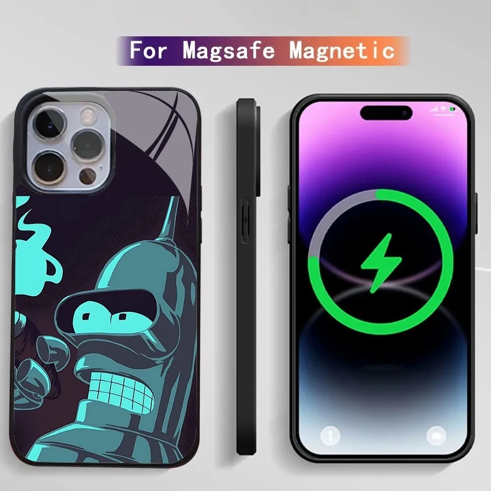 Чехол Futurama B-Bender С Мультяшным Дизайном И Зеркальной Пленкой Для iPhone Magsafe 15/14/13 Pro Max