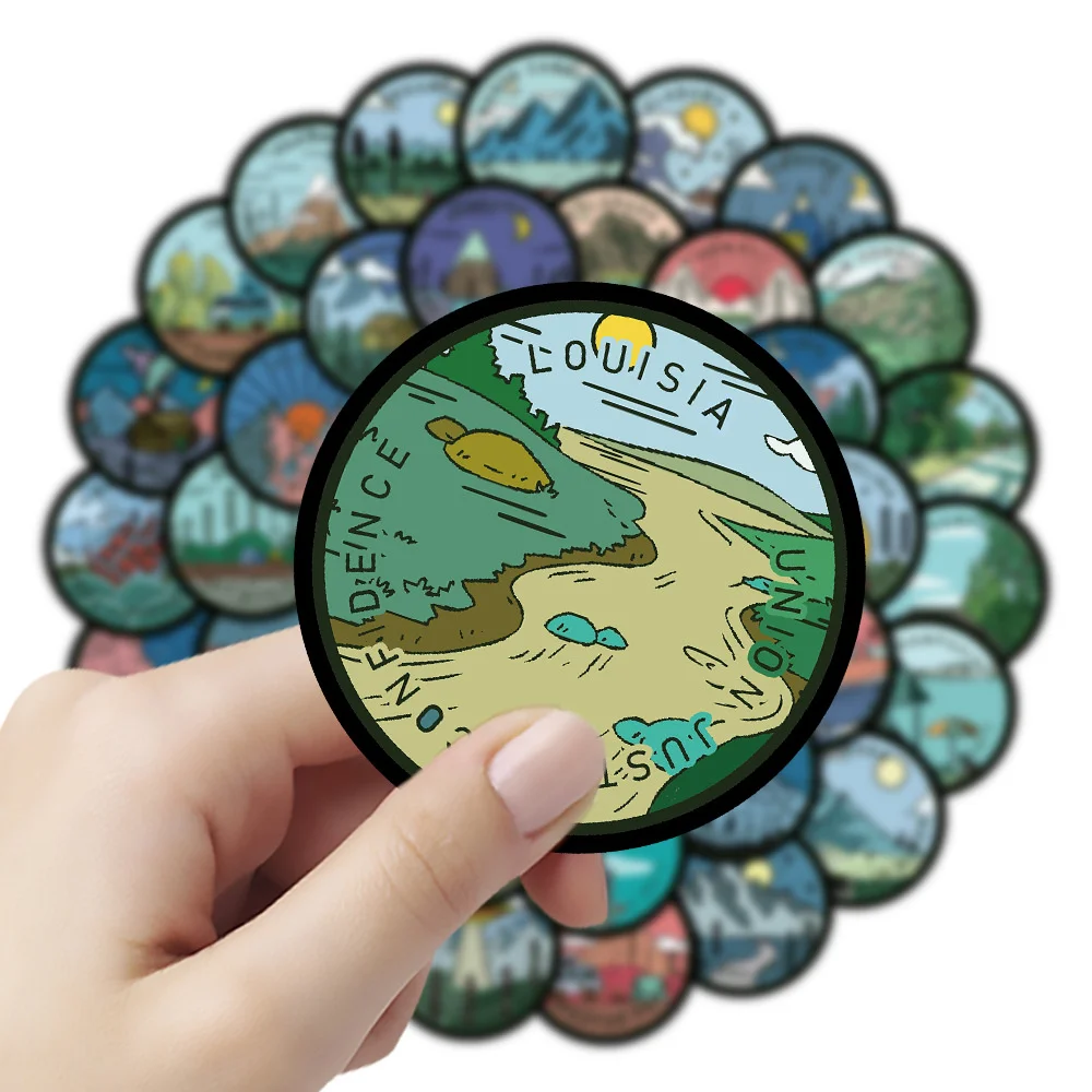 

60pcs Vintage States US Map Stickers For Journal Laptop Suitcase Stationery Scrapbook Scrapbooking Supplies DIY Sticker Pack