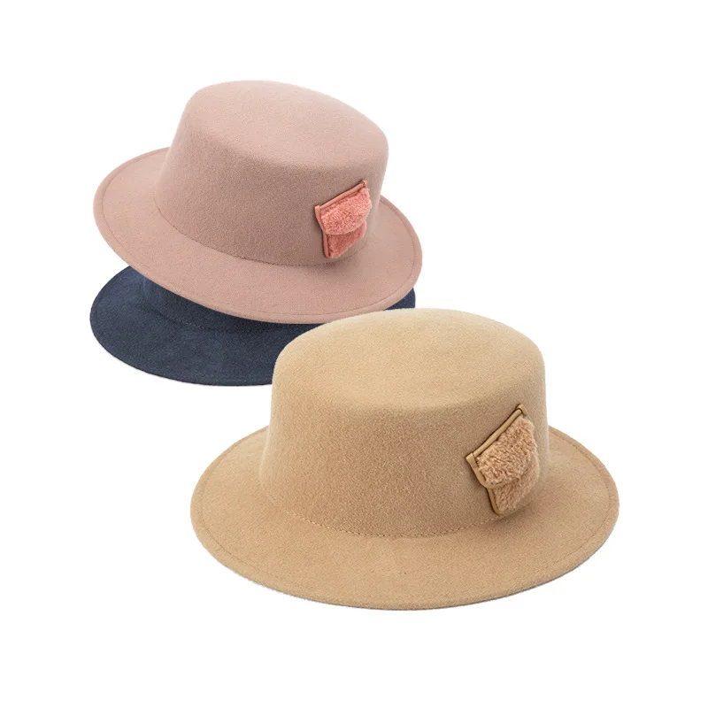 

202009-телефон, дропшиппинг, Зимняя шерстяная фетровая ткань, искусственная овечья шерсть, карман, маленькие поля, Милая модель, мужская и женс...