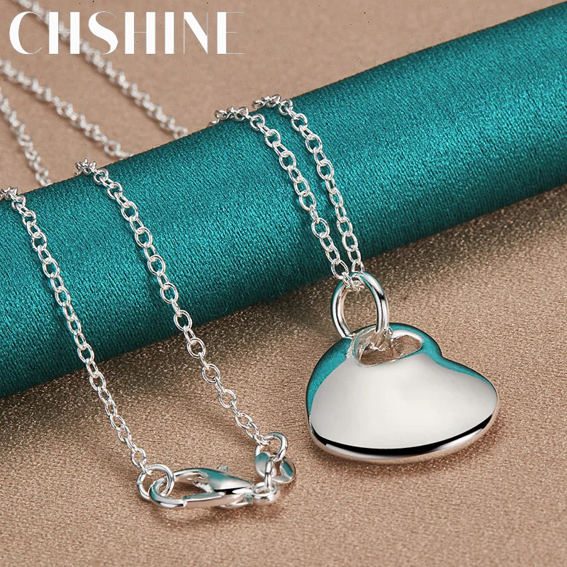 Цепочка с подвеской в виде сердца из серебра 925 пробы 16-30 дюймов