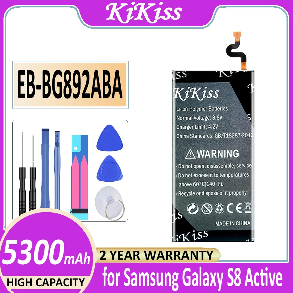 Оригинальная батарея KiKiss Φ 5300 мАч для Samsung Galaxy S8 Active S8Active G892L G892 G892V EB-BG892ABA G892F G892A