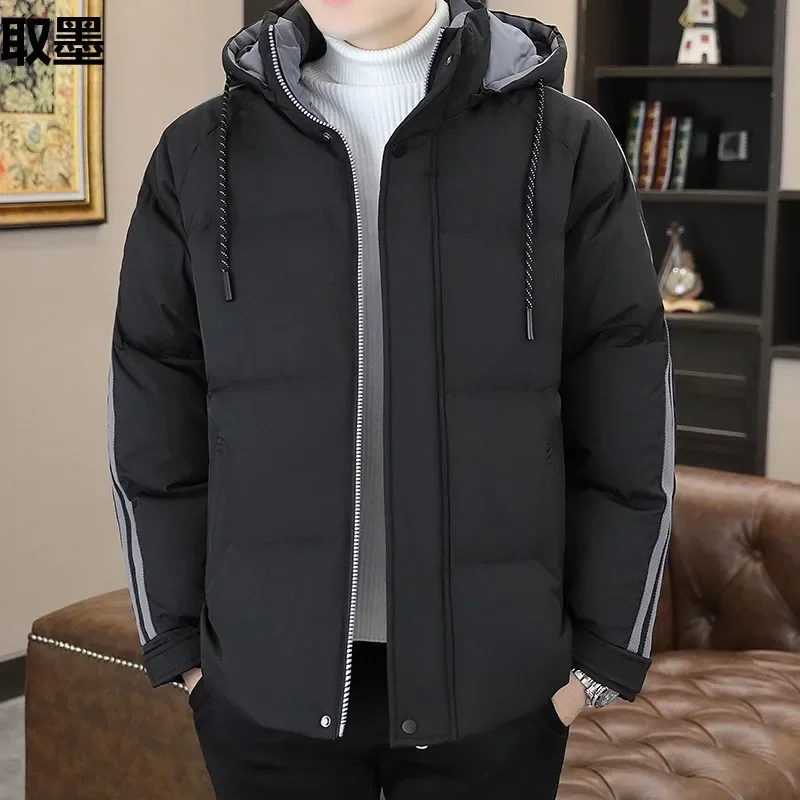 Новое модное хлопковое пальто для мужчин утолщенная белая флисовая подкладка с