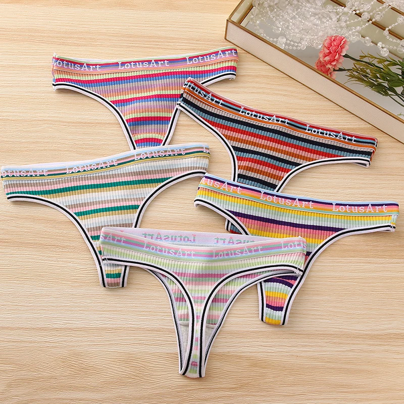 WarmSteps Cotton Women's Panties Hot Sale Striped Underwear Female Breathable Briefs Sexy Lingerie Sports Comfortable Underpants
