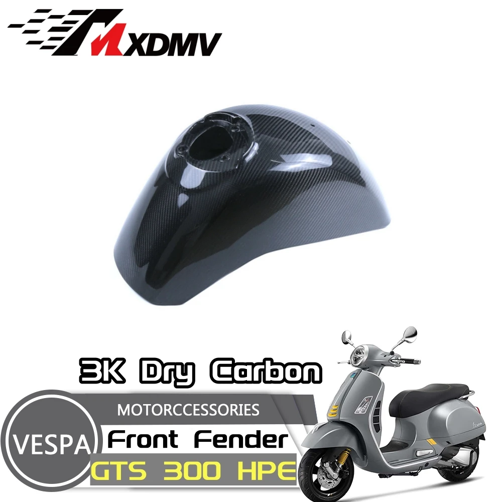 

For Vespa GTS300 HPE CTS 300 Vespagts 100% 3K Carbon Fiber Front Fender Hugger Mudguard Fairing Motorcycle Body Kits Accessories
