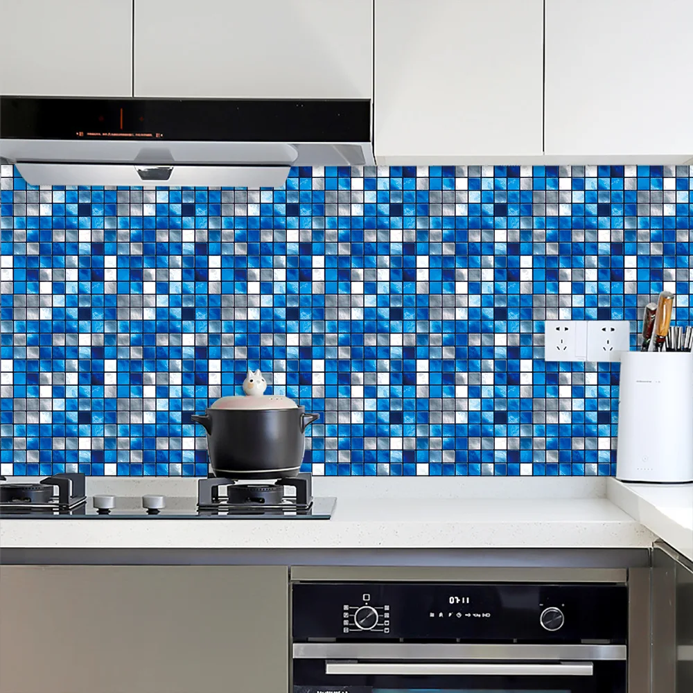 

15cm×15cm PVC Sike crystal hard sheet simulation home decoration kitchen and bathroom self-adhesive and peel-off wall stickers