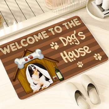 BlessLiving Welcome To The Dog House Small Carpet Lovely Kawaii Animal Puppy Home Floor Mats Doormats Decoration Area Rugs 2