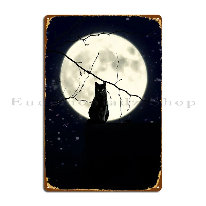 

Black Cat Metal Plaque Poster Pub Create Club Designing Cinema Tin Sign Poster
