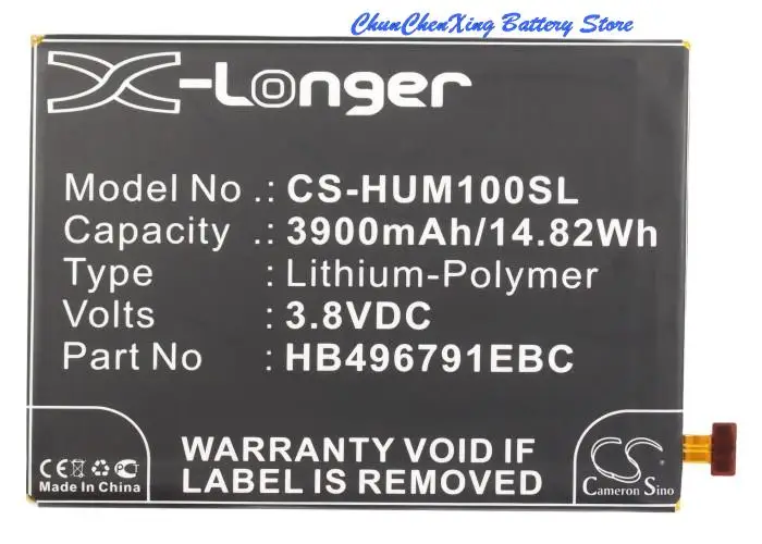 

GreenBattery High Quality 3900mAh Battery HB496791EBC,HB496791EBW for Huawei Ascend Mate 1,Mate 2,MT1-T00, U06,MT2-C00,L02,L03