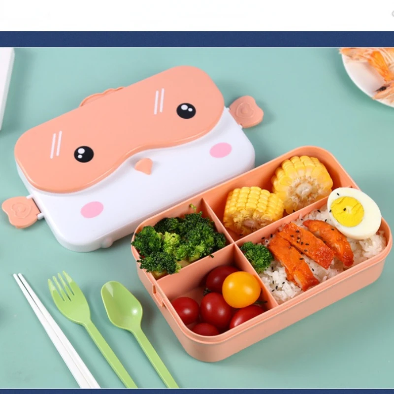 

Школьный детский Ланч-бокс Bento, прямоугольный герметичный пластиковый Портативный Ланч-бокс аниме для микроволновой печи, контейнер для хр...