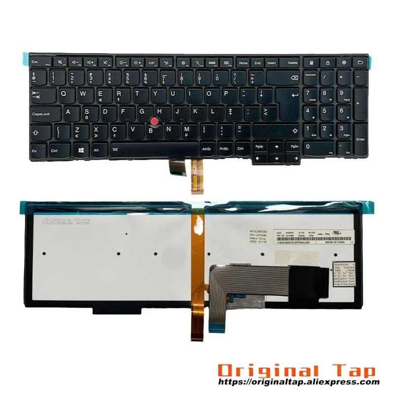 Клавиатура NL с голландской подсветкой для Lenovo Thinkpad T540p W540 W541 T550 W550s T560 P50s 04Y2406 04Y2484