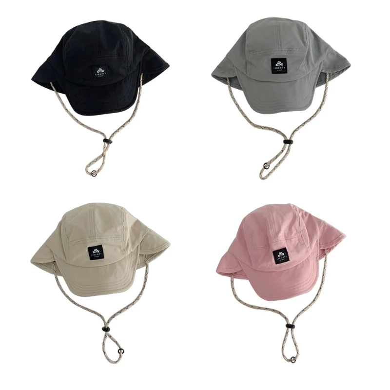 

Защита шеи Кепка Путешествия Пляжная шляпа Сплошной цвет Регулируемый дизайн ремешка для подбородка