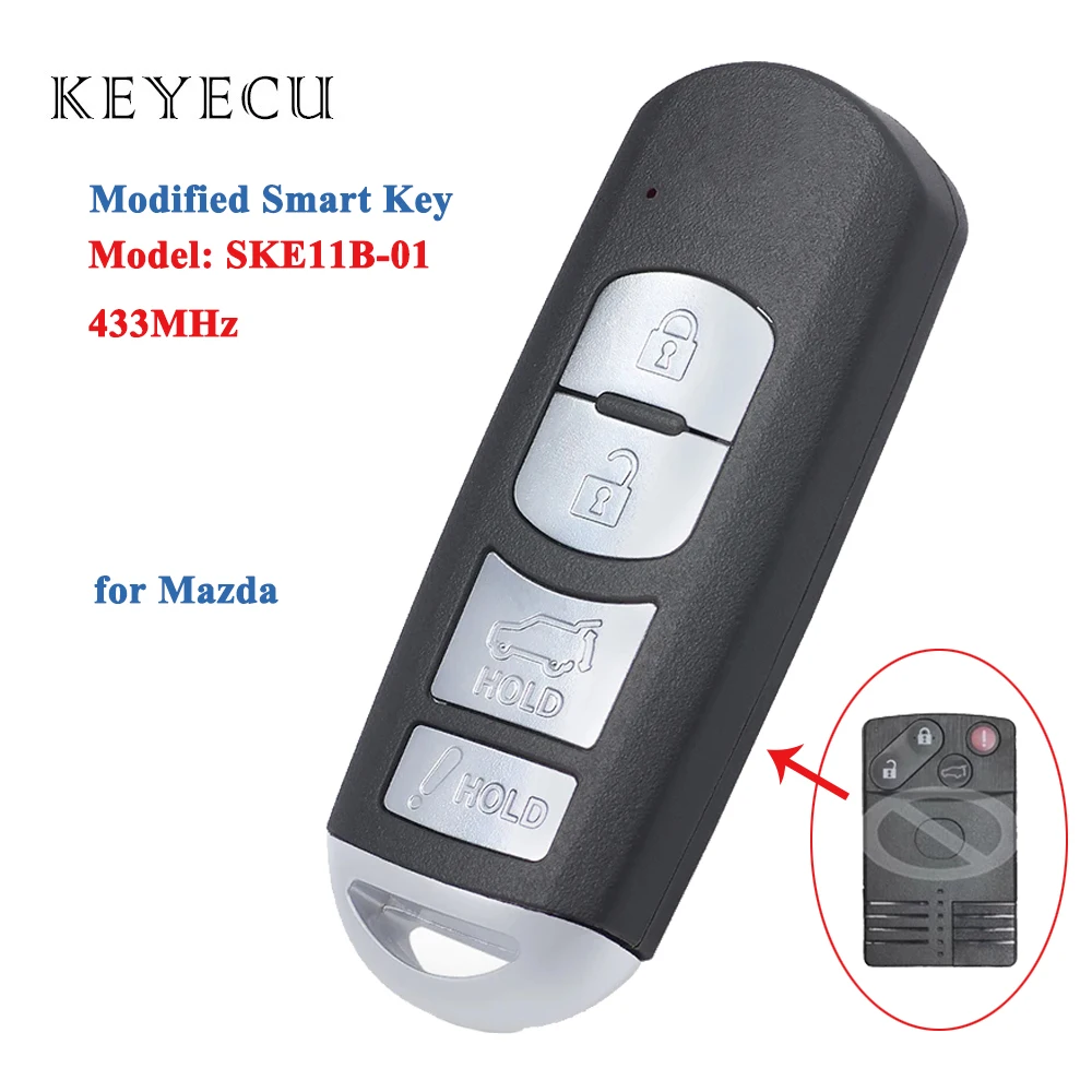 Встроенная версия смартфона Keyecu с 4 кнопками 433 МГц для Mazda