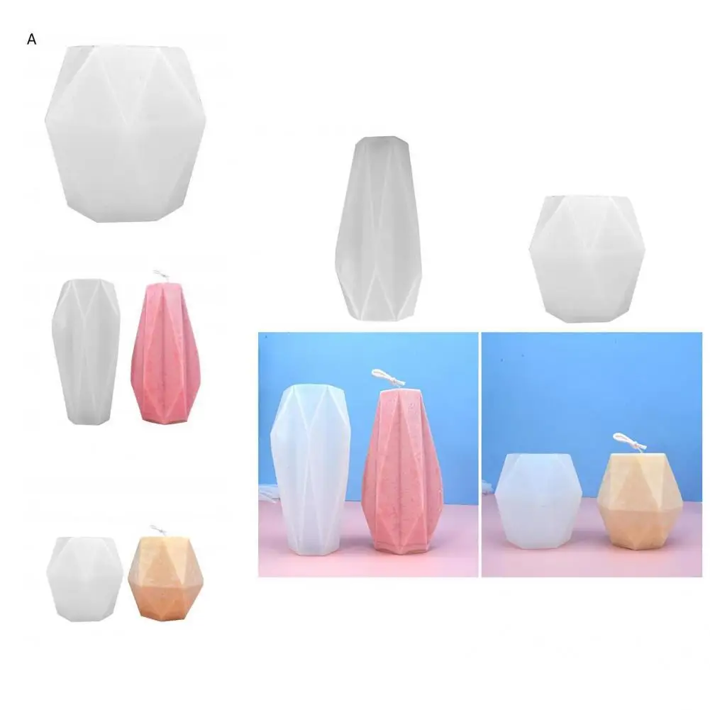

Silicone Mold Pretty Lightweight Geometric DIY Candle Wax Plaster Mold for School Aromatherapy Mold Candle Mold