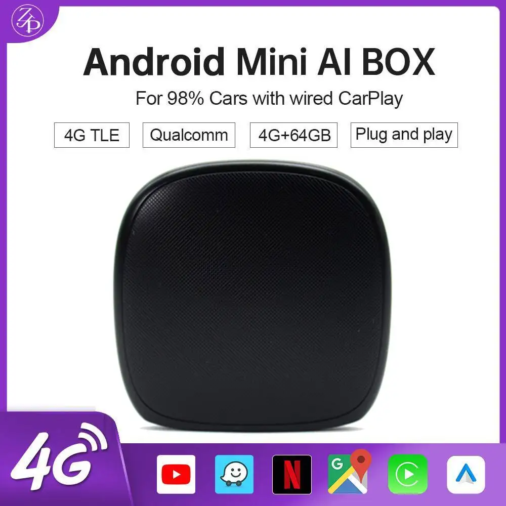 

UX999pro Car Carplay Ai Box Wireless Android 9 Carplay Netflix AI Box 4+64G Car Multimedia Player For Volvo Ford NISSAN AUDI Kia