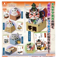 japan anime gashapon stasto warring states cat in the box folding ear model collect action figure toys for adult kids boy gift