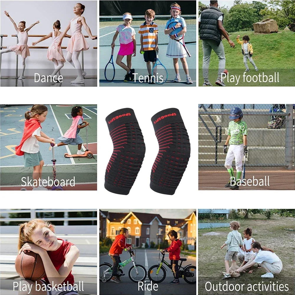 1 пара детский вязаный наколенник дышащий компрессионные наколенники для