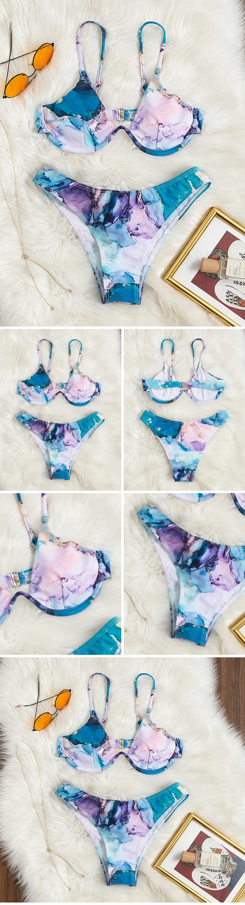 Новый сексуальный купальник из двух частей купальный костюм женский с высокой