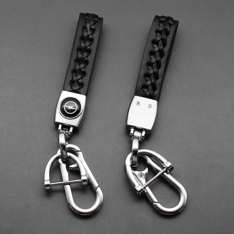 3D металлический + кожаный брелок для автомобильного стайлинга брелок-кольцо