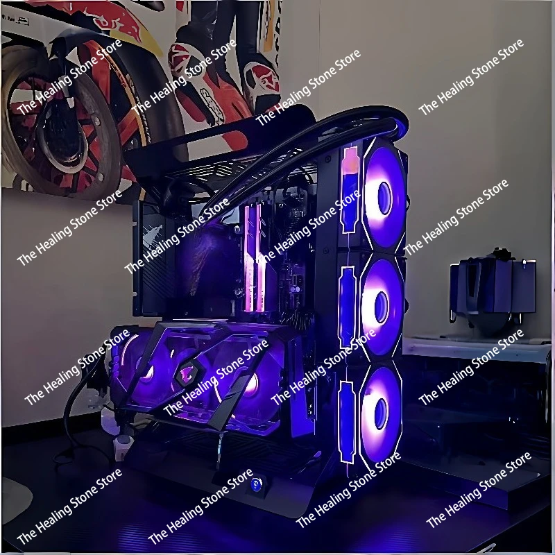 Фото Открытый корпус для ПК ATX/MATX, настольный, для ITX, с вертикальным подключением видеокарты, DIY, малый форм-фактор №2