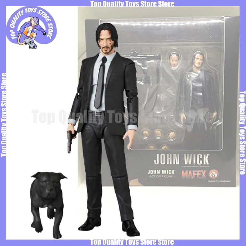 S With Dog Anime Figure Mafex085 Keanu Reeves Pvc Statue Model Figurine Doll Ornament Childs Toy Gif