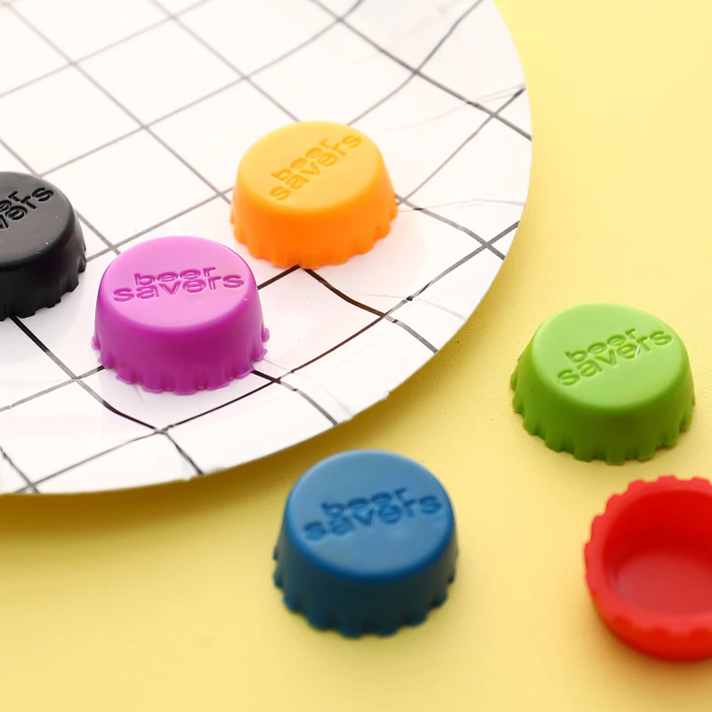 

6Pcs/Set Reusable Silicone Bottle Fresh Keeping Cap Stopper For Soda Bottle Beer Cap Stopper Bar Utensils Bar Accessories