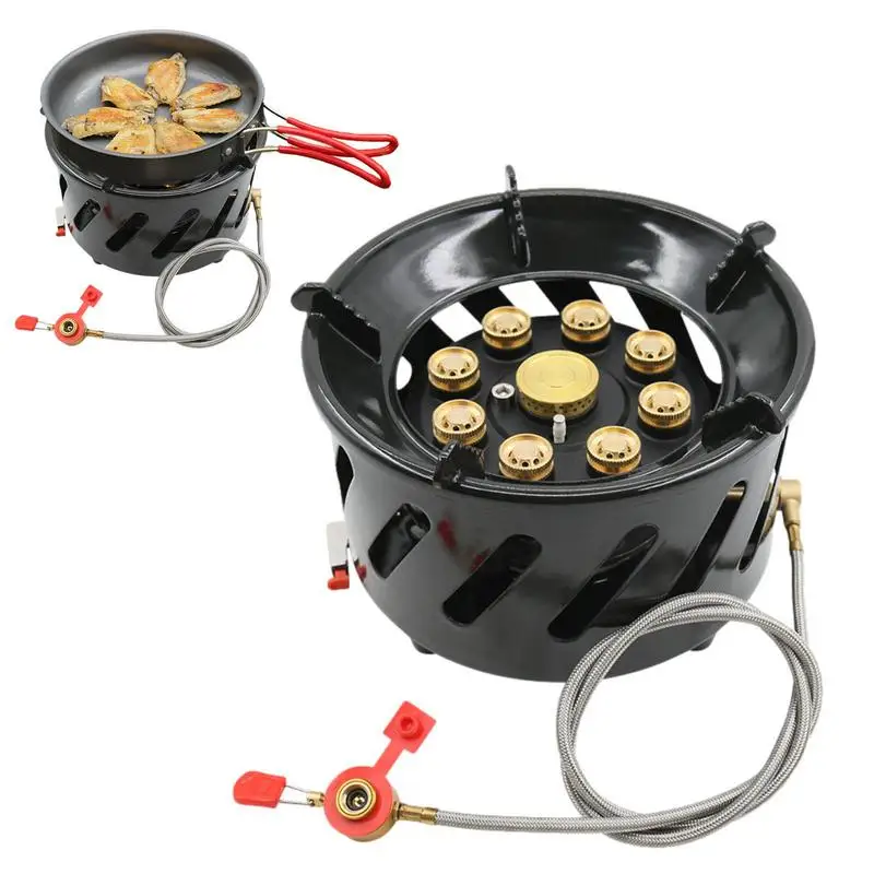 

Camp Stove Windproof 19800W Powerful Outdoor 9-Burner Stoves Outdoor Cooking Tools For Backpacking Hiking Picnic Portable