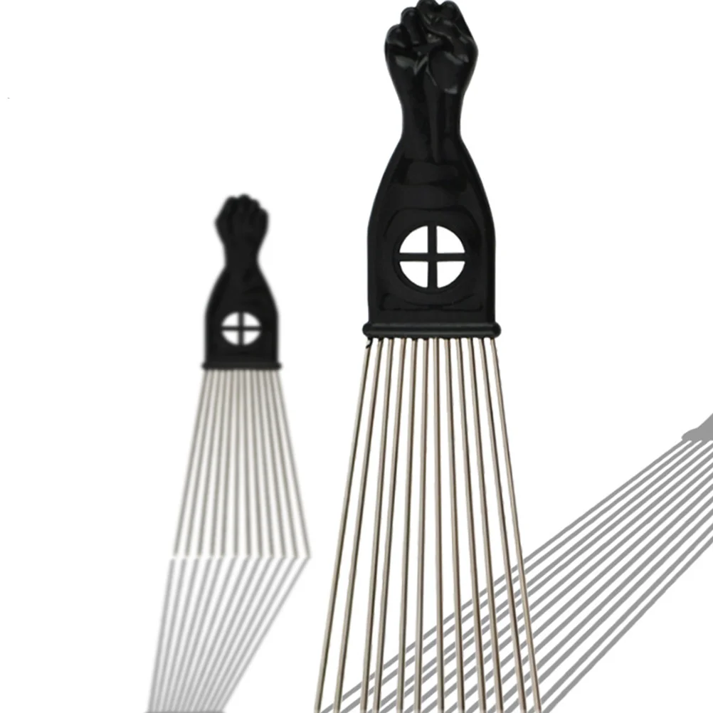

2pcs of One Set Steel Needle Comb Fan-shaped Comb Wide Tooth Comb Plastic Handle Hair Detangling Comb Hairdressing Rake Comb