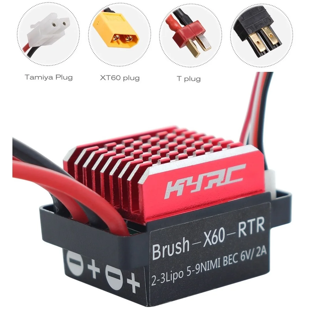 

60A Waterproof Brushed ESC Speed Controller Forward Reverse Brake for 1/10 RC Crawler Axial SCX10 Traxxas TRX4 RC4WD D90
