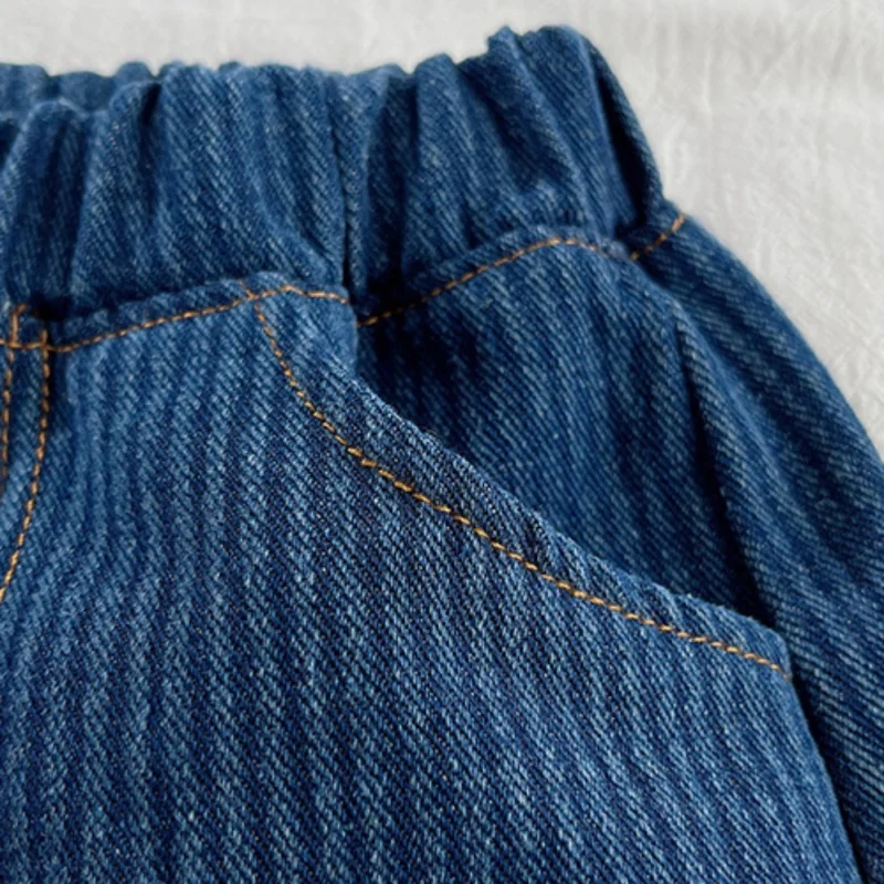 Детские Джинсы С Эластичной Резинкой На Талии Для Мальчиков И Девочек —