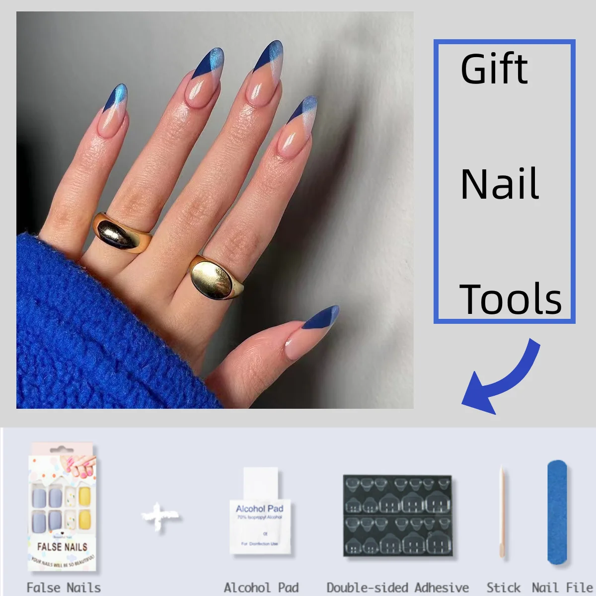 

24Pcs/Set Fashion Wearable False nails Press On Artifical Nails With Glue Fake Nails Art Ballet False Nail Wearing Tools As Gift