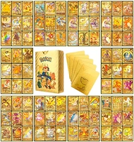 2022 new 54 pokemon cards metal card v card pikachu charizard golden vmax card kids game collection cards christmas gifts