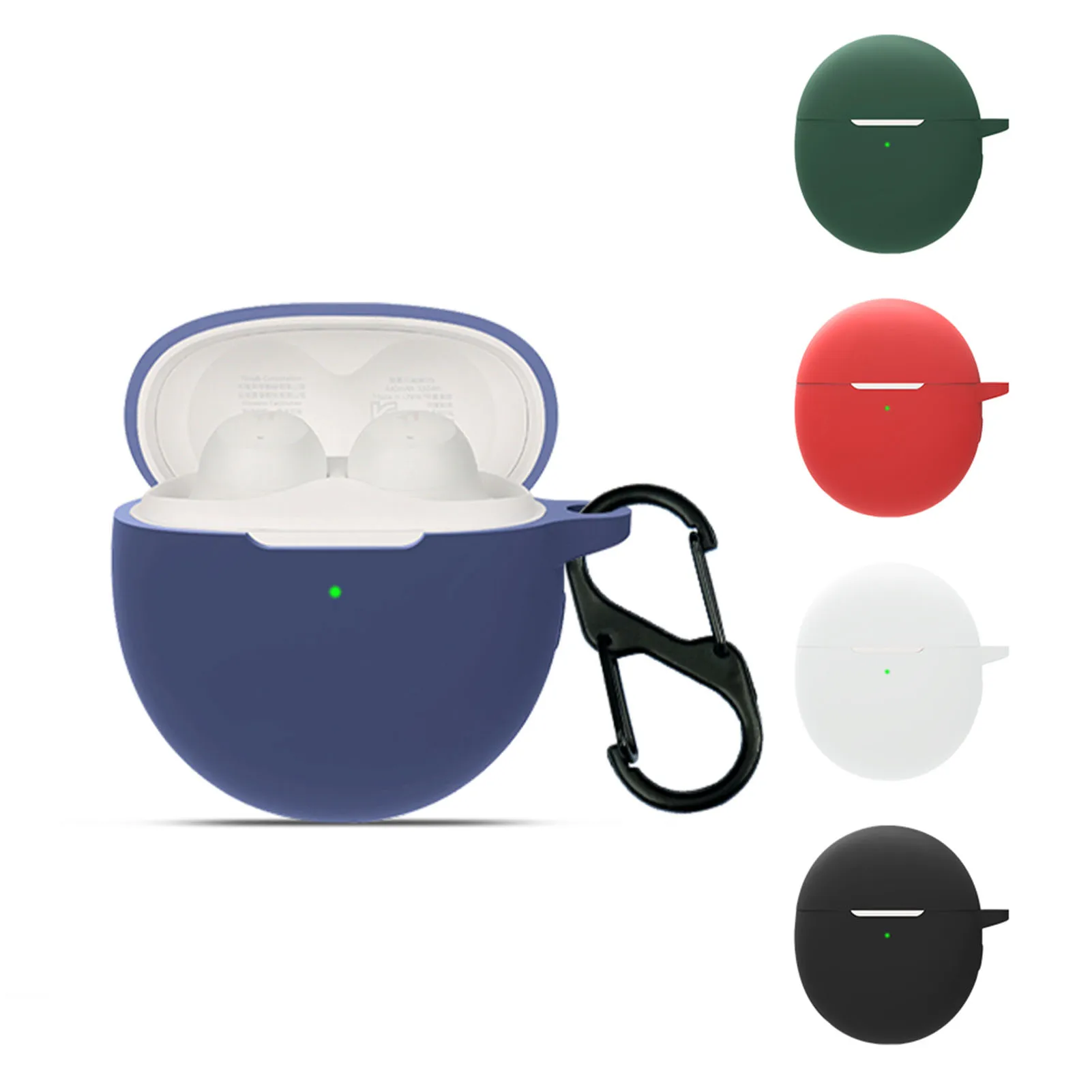 

Silicone Case For 1MORE ComfoBuds MINI Case Solid Color Anti-drop Earphone Protect Case Soft Headphone Cover With Hook