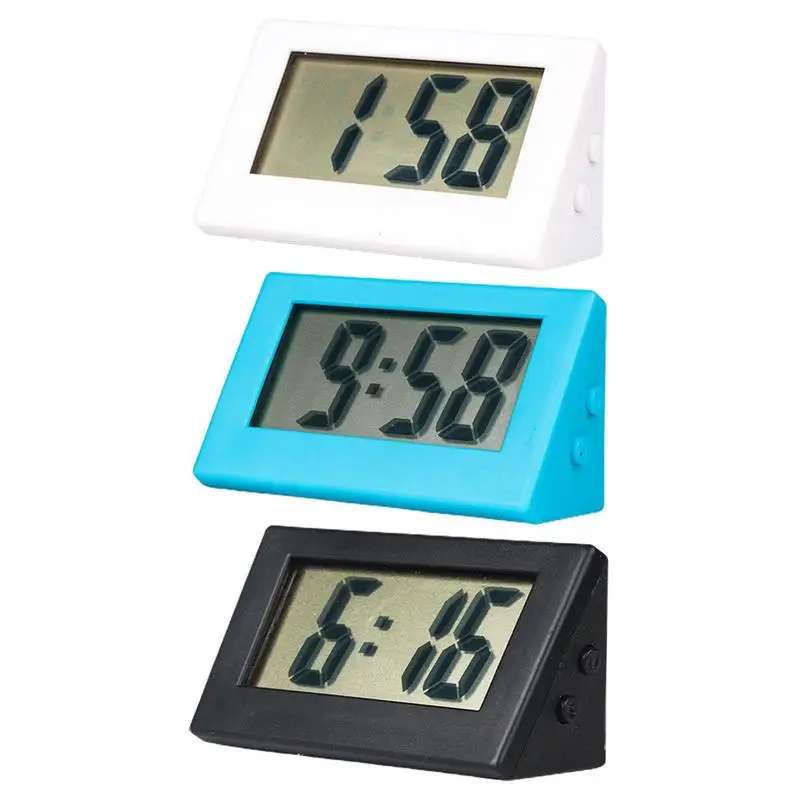 Silent Countdown Clock For Car Liquid Crystal Car Clock Digital Button Battery Mini Automotive Watch For Home