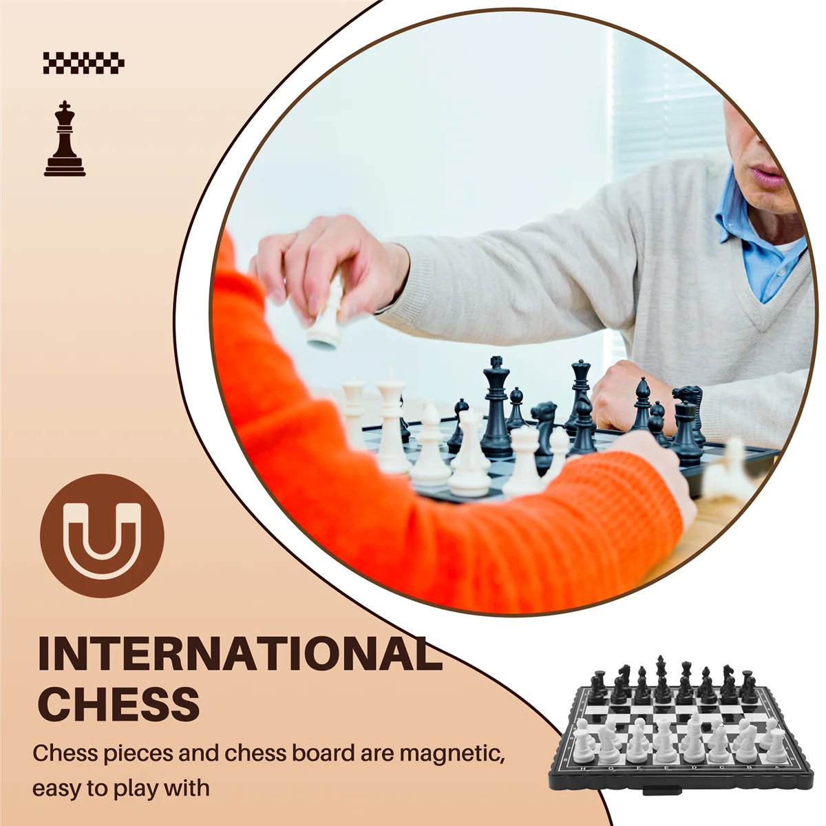 5x5 дюймов шахматы портативная пластиковая складная доска с магнитными