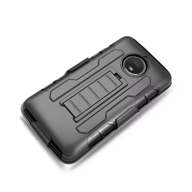 

NEW moto e4 g4 Plus z2 Play m XT1662 Z FORCE PU Silicon Rubber Rotatable Back Clip Belt Clip 360 Full Body Protection Case