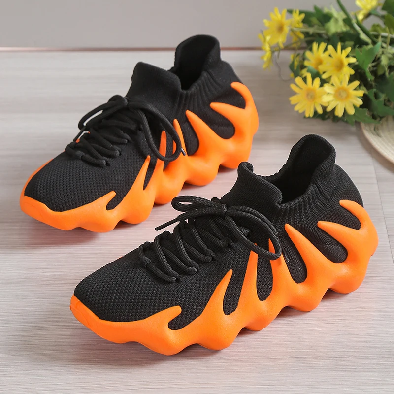 

Women Shoes Vulcanized Zapatillas Mujer Knitted Sneakers Women New Flat Shoes Mix Color Vulcanize Shoes Casual Chaussure Femme