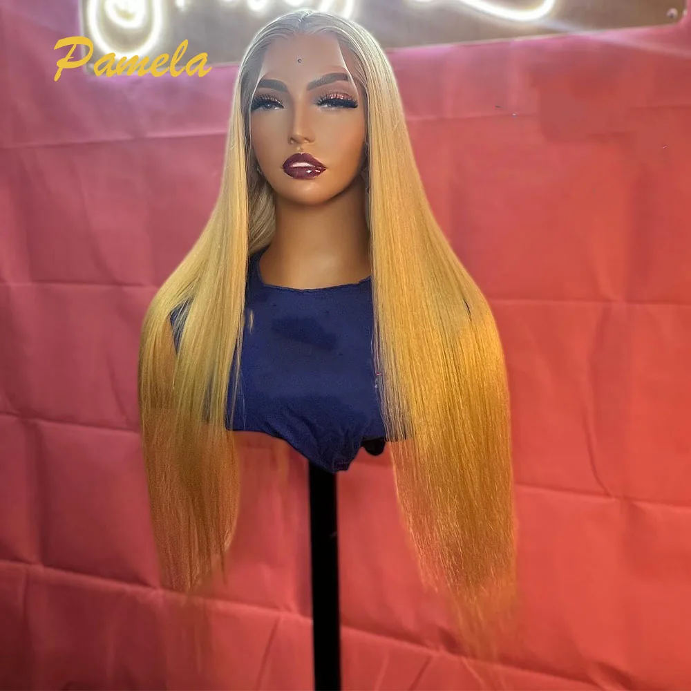 

613 Blonde Glueless Wig Human Hair Ready To Go 250% Density Bone Straight 13X6 HD Transparent Lace Frontal Wig Pre Plucked