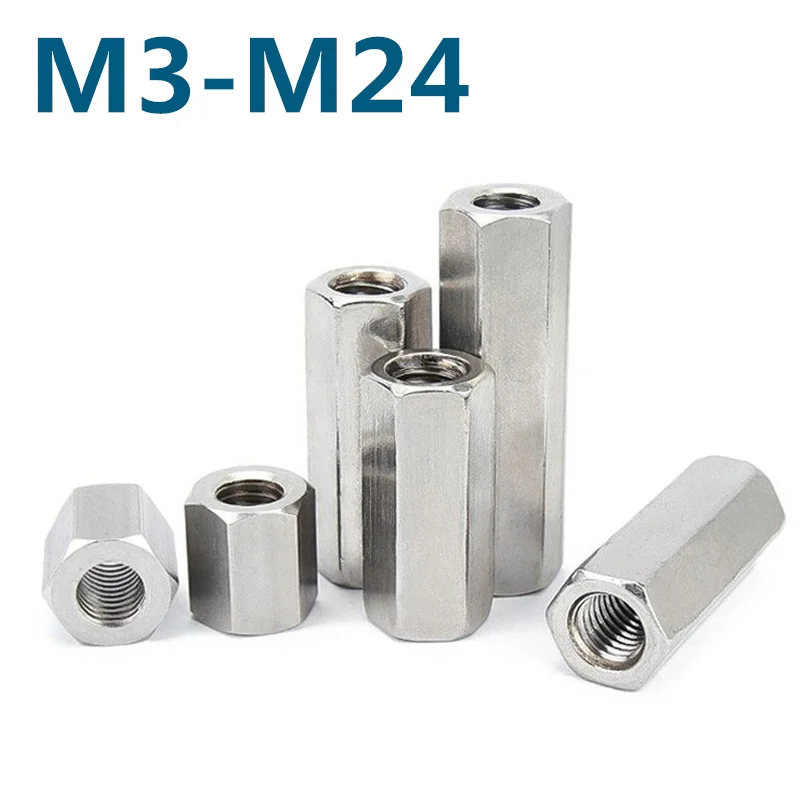 

M3-M24 304 Stainless Steel Hex Standoff Spacer Long Rod Coupling Hex Nut Bolt