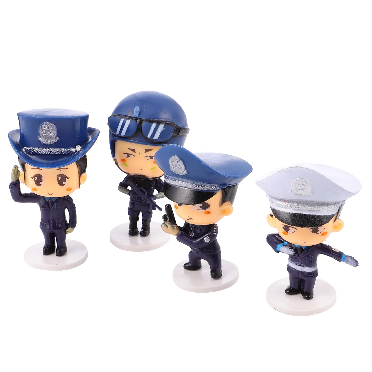 

4 Pcs Police Flower Ornament Party Supplies Ballons Decoration Decorate Cake Decorations Woman Halloween