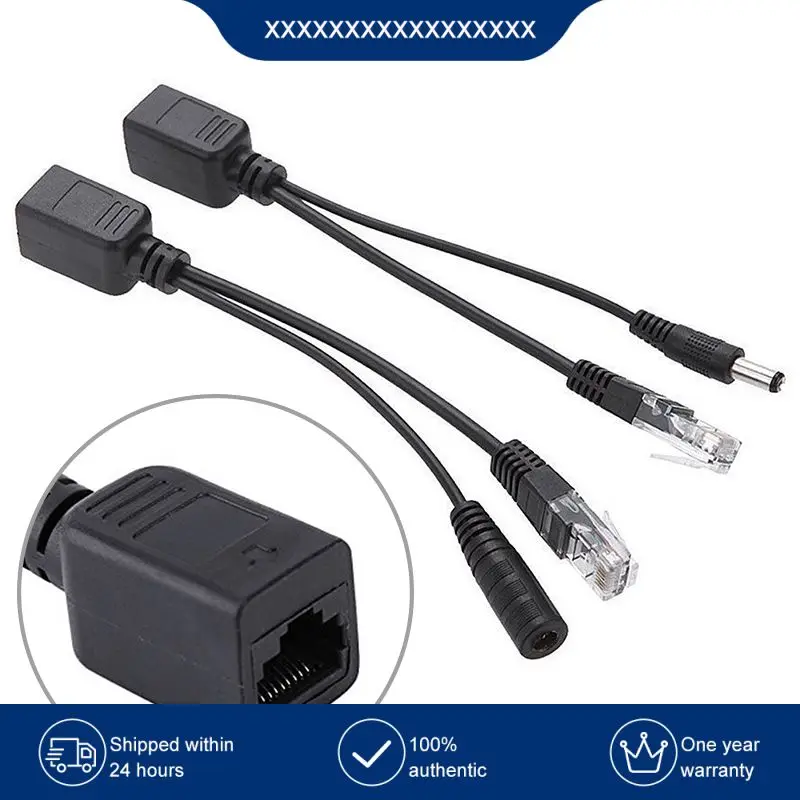 

2 шт., Пассивный разветвитель кабеля RJ45 Power Over Ethernet LAN DC